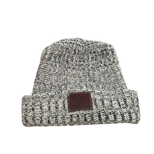 White Knit Cuffed Style Beanie 