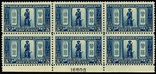 619, Mint FVF NH 5¢ Plate Block of Six CV $270.00 *-- Stuart Katz