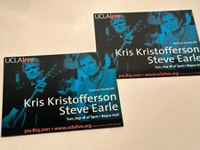 KRIS KRISTOFFERSON Steve Earle 2005 Tour lot of 2 US Promo postcards Los Angeles