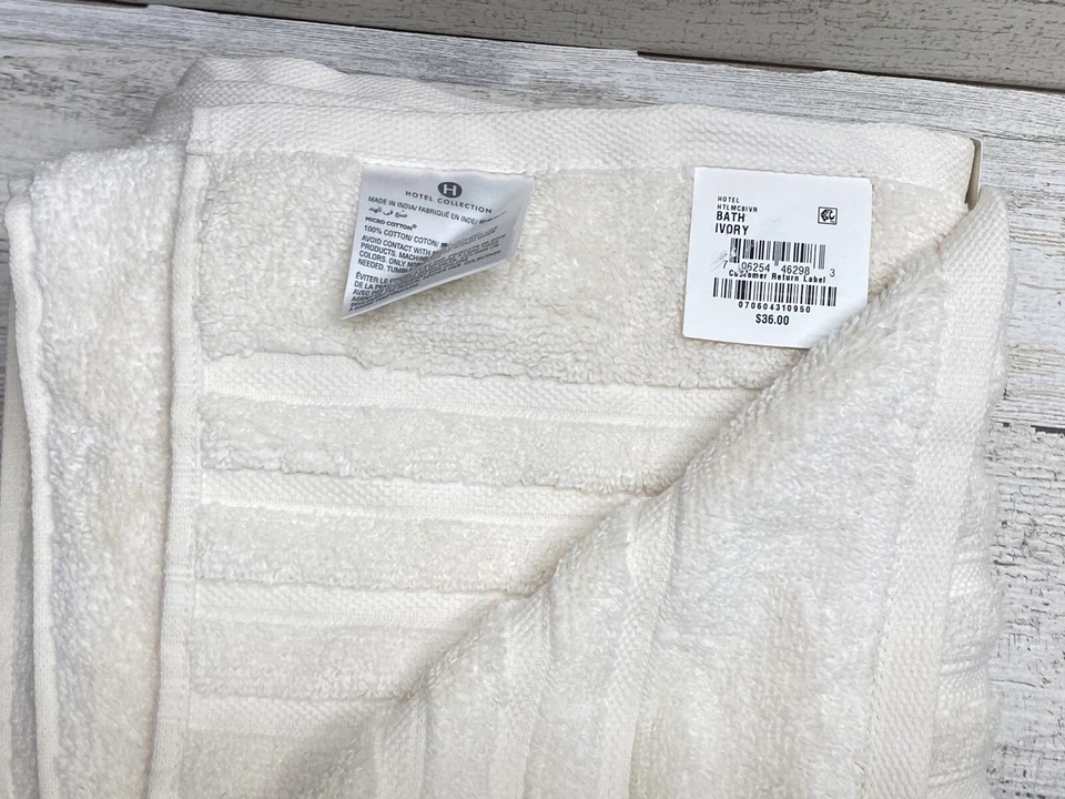 HOTEL COLLECTION Ultimate Micro Cotton Bath Towel 30" x 56" Ivory New - Image 3 of 4