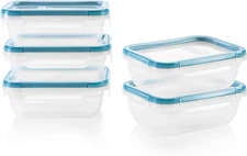 10Pc Plastic Food Storage Containers Set 3 Cup Rectangle Meal Prep Container