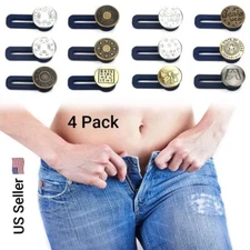 4PCS Expander Button Pants Waist Extender Metal Adjustable Retractable For Jeans