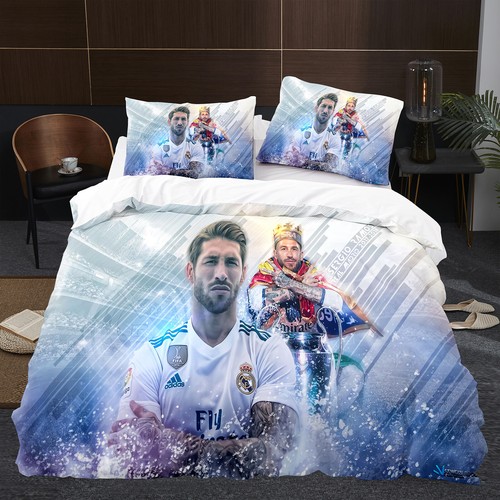 Soccer Football Star Quilt Duvet Cover Pillowcase Set Bedding Pillow Case Double - Picture 10 of 32