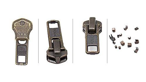 Zipper Repair Kit - #7 YKK Antique Brass Auto Lock Sliders - 3 Sliders Per  - Image 2 of 2
