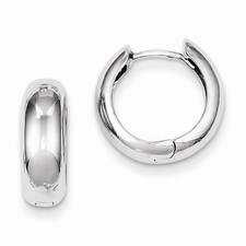SMALL STERLING SILVER HINGED HUGGIE HOOPS HOOP EARRINGS - 2.8 GRAMS