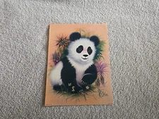 Vintage 1970's K. Chin Litho Panda Print 9x12
