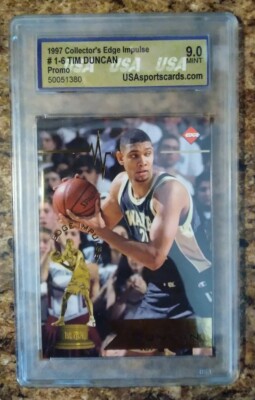 1997 Collector's Edge Impulse #1-6 Tim Duncan USA 9.0 MINT. Promo*SPURS*