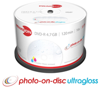 50 Primeon Rohlinge DVD-R Full Printable Ultragloss Water 4,7GB 16X Spindel,