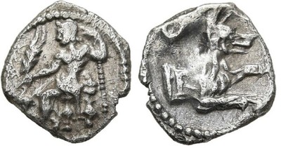 Coins & Paper Money Greek (450 Bc-100 Ad) Ancient Greece 324-323 Bc Lykaonia Laranda Silver Obol Baaltars Wolf Crescent