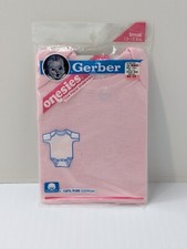 VTG Gerber Onesies 1 Pc Size Small 13-18 Lbs Pink 100 Cotton Made In USA NEW