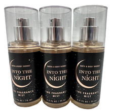 Bath  Body Works Lot 3 Travel Mini Into The Night Fragrance Mist Spray 2.5 oz