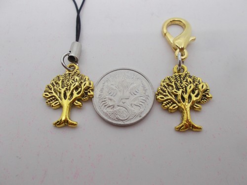 LOVELY GOLD TONE TREE OF LIFE CHARM ON A CLIP ON AND A LANYARD NEW # A 225 - Picture 12 of 13