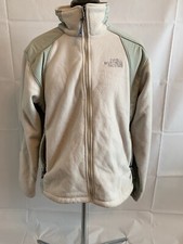 THE NORTH FACE WOMENS FLEECE Full ZIP WHITE JACKET, SIZE MEDIUM Pre-Owned