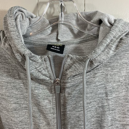 Athletic Works Super Soft Lightweight Hoodie Pockets Gray Zip Sweatshirt M 8 10 - Picture 2 of 11
