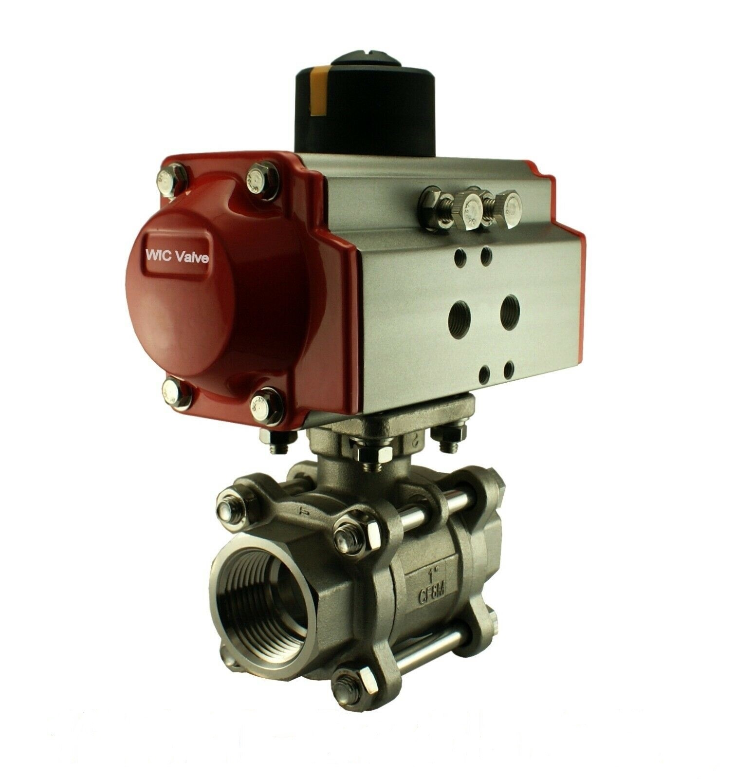 3/4" Inch Pneumatic Air Actuated Stainless Ball Valve Double Acting Air Return 