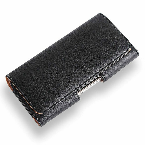 Horizontal Business Men's Leather Cell Phone Pouch Case Cover Belt Loop Holder - Picture 13 of 15