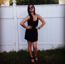 Sans Souci Dress Size Small Cut Out Back Shift Fully Lined Sleeveless Front Slit