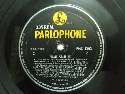THE BEATLES PLEASE PLEASE ME PARLOPHONE BLACK mono RARE LP record INDIA G+  | eBay