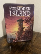 Forbidden Island Adventure Game in Tin Box pieces sealed outer box open
