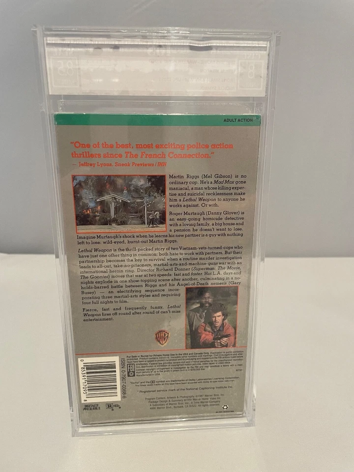 RARE Lethal Weapon VHS Tape 1991 Warner Home Sealed New IGS 8 8.5 Graded CGC - Image 4 of 4