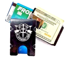 De Oppresso Liber, Billet Vault Aluminum Wallet,RFID protection, Black anodized