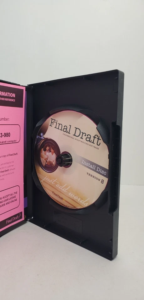 Software de escritura de guiones profesional Final Draft versión 8 MAC Windows PC CD 2009 Foto 2 de 4