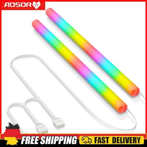 2 Stück Wasserkühlungsrohr Aura Sync Leuchthülse ARGB Schlauchrohr PC Gehäuse De
