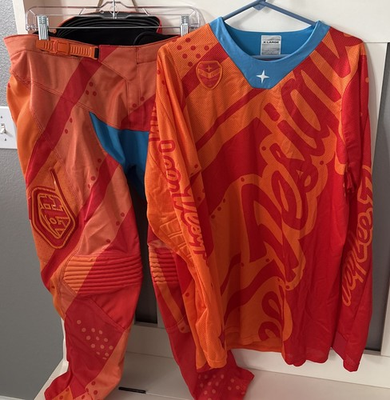 #ad Troy Lee Design Orange amp; Turquoise Pants And Jersey 36 Pants XL Jersey $125.00