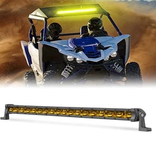 18/20"Amber LED Work Light Bar Rooftop Warning Fog Light UTV Polaris Ranger lamp