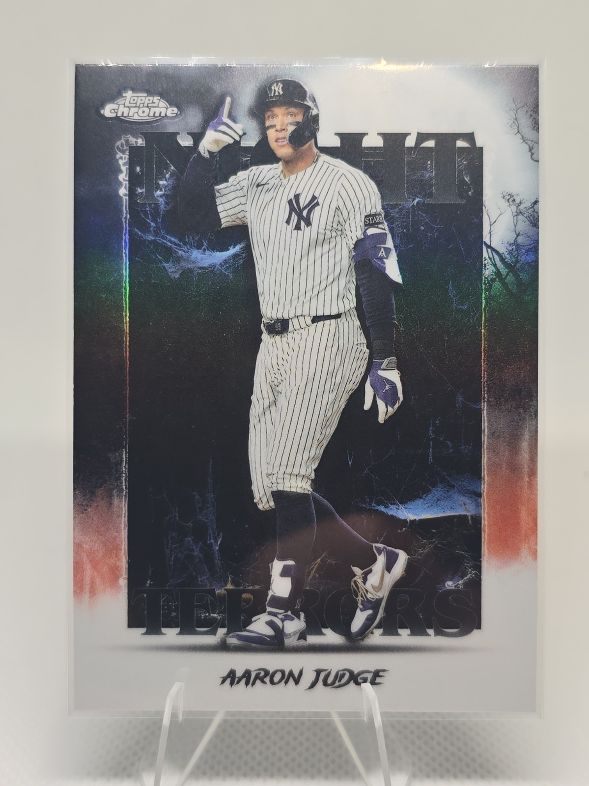 Aaron Judge #NT-1 Baseball Cards 2025 Topps Chrome Update Night Terrors trading card — raw and PSA graded price guide