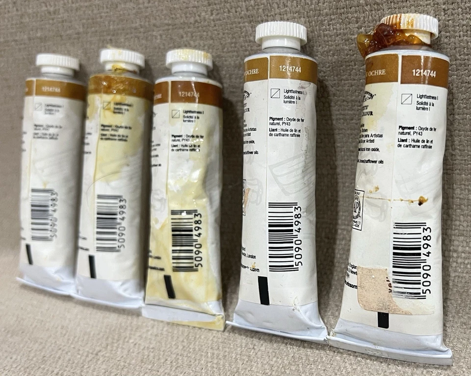 Winsor & Newton Artists' Oil Colour #744 Series 1 - YELLOW OCHRE - Set of 5 - Image 4 of 4