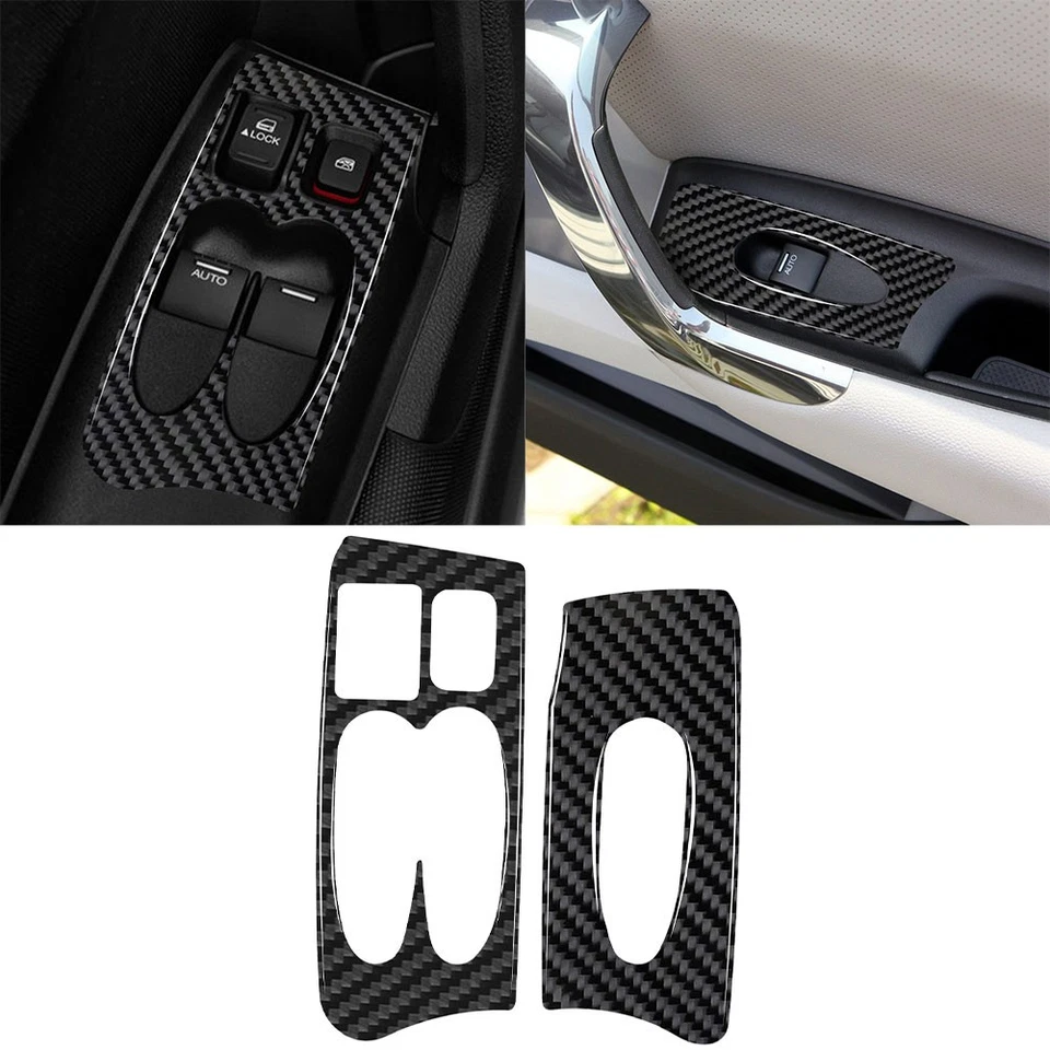 Juego de 22 piezas de embellecedores interiores completos de fibra de carbono para Honda CR-Z 2011-2016 Foto 3 de 4