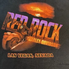 Harley Davidson T Shirt Red Rock Las Vegas NV Men's XL Black biker motorcycle