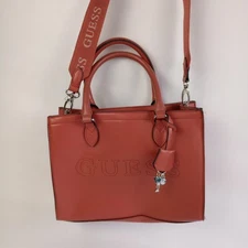 GUESS Finnian Tote Satchel Crossbody Bag Purse Nude Pink Great Condition 
