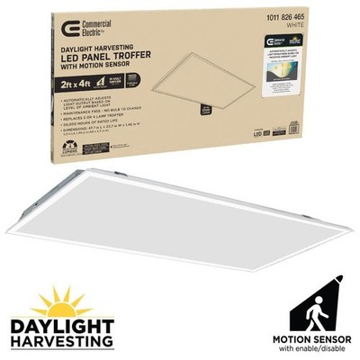 2ft x 4ft LED Panel Light Troffer Motion Sensor CCT Lumens Watts 120-277V Dimmab