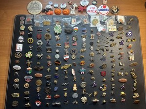 Vintage Assorted Mixed Lot Over 200+ Lapel Pins Travel Fraternal Employee Mix