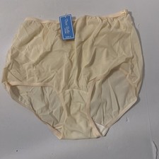 Dixie Belle Granny/Brief Nylon Panties Size 8 Beige Cotton Lined Gusset
