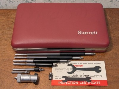 STARRETT ID INSIDE MICROMETER NO 124A w/ CASE - LOTAZ