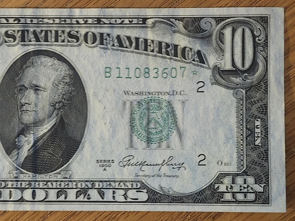 1950 A $10 "STAR NOTE" NEW YORK DISTRICT B11083607* - Image 4 of 4