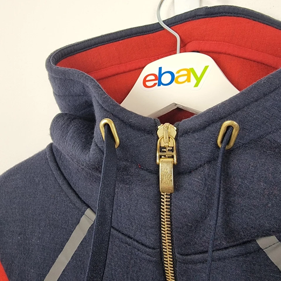 Moncler Gamme Bleu Maglia Cardigan Full Zip Red Blue Size XL - Image 3 of 4