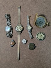 JOB LOT VINTAGE WATCHES Pocket watch Dufonte Lucerne Quemex Ilona FOR PARTS ONLY