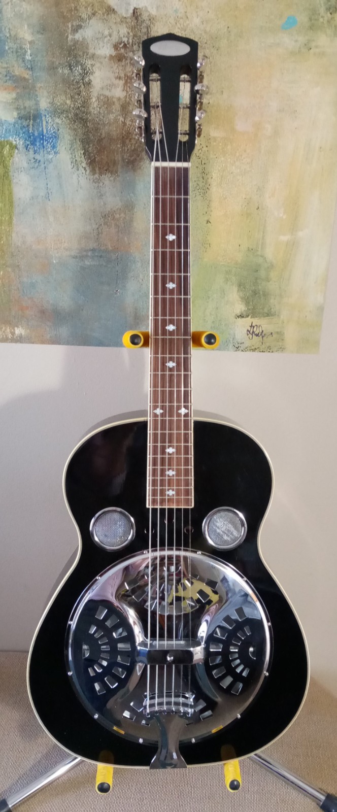 Liberty "Black Widow" Squareneck Resonator Guitar with case