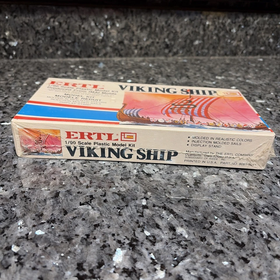 Kit Modelo Plástico Vintage ERTL IMAI Barco Vikingo Escala 1/90 Moldeado en Color 8081 Foto 4 de 4