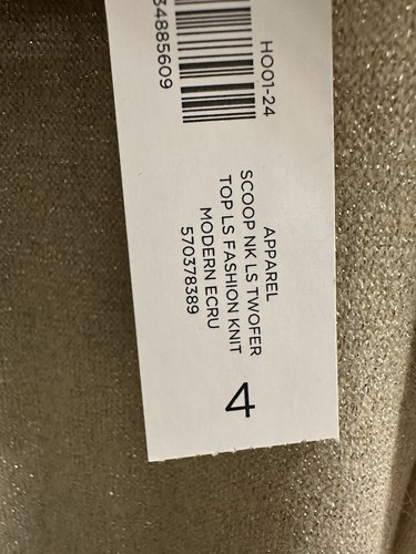 Chico’s Scoop Neck Long Sleeve Twofer Top Size 4 Pullover Color Beige - Picture 7 of 11