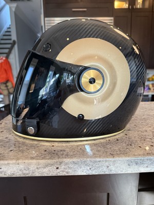Bell Helmet Bullitt Carbon (TT Gloss Black/Gold) XL Bowling Bag + Clear Shield