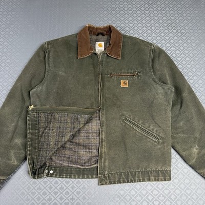 Vintage Carhartt Green Detroit Jacket J97 MOS LT | eBay
