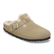 NEW Birkenstock Boston Shearling Suede Leather Clog Slippers - Unisex Adults