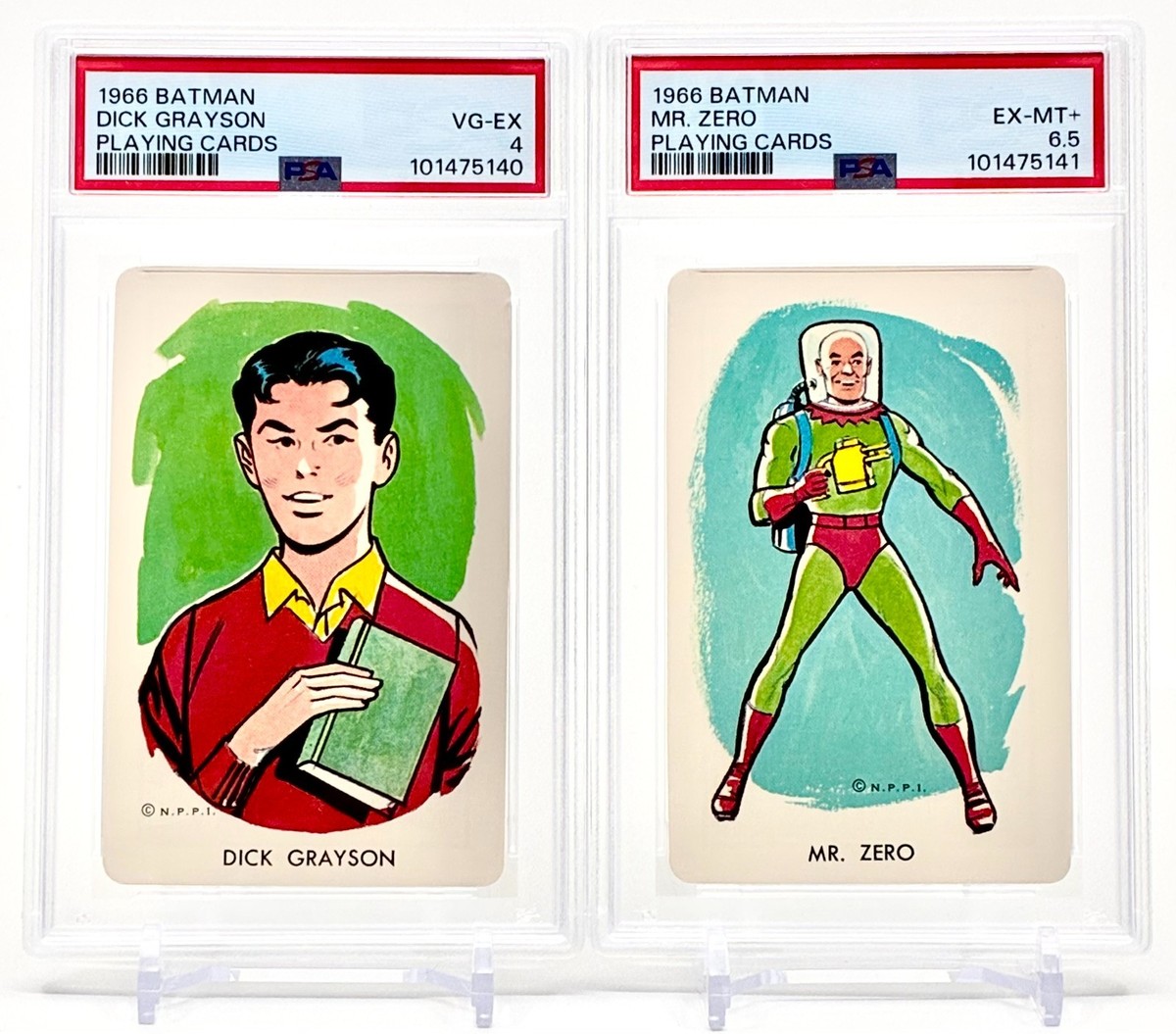 1966 Batman Playing Cards - Dick Grayson + Mr. Zero - PSA LOT x2