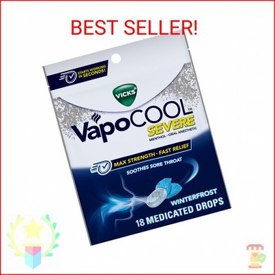 Vicks, VapoCOOL SEVERE Medicated Drops 18ct MaximumStrength Relief to Soothe Sor