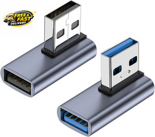 90 Degree USB 3.1 Adapter 2 Pack, Left and Right Angle USB a Male to Female